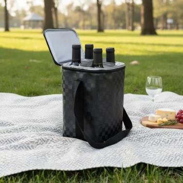 Imagem de Bolsa Térmica Para Bebidas Suporta 8kg Wine Bag Porta 4 Garrafas ou Ta