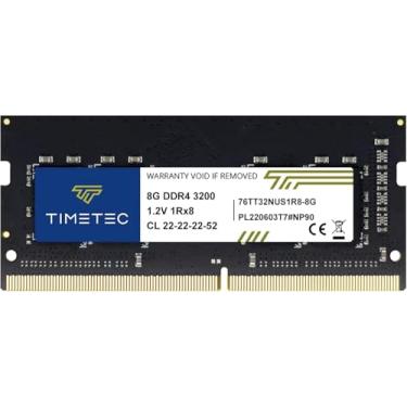 Imagem de Timetec Premium 8GB DDR4 3200MHz (ou 2933MHz ou 2666MHz) PC4-25600 Non-ECC Unbuffered 1.2V CL22 1Rx8 Single Rank 260 Pin SODIMM Laptop Notebook PC Computador Memória RAM Atualização