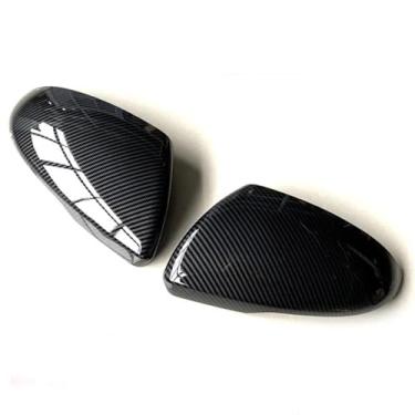 Imagem de Capa de espelho retrovisor de carro, para K5, para Optima 2016 2017-2019 ABS 1 par de tampa de espelho retrovisor de porta lateral do carro capa preta de fibra de carbono estilo espelho de asa
