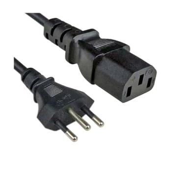 Imagem de Cabo de Força ATX Tripolar, Preto, 1,5 Metros, Padrão Brasileiro Novo, Plugue 3 Pinos com Proteção Anti-choques, Compatível com Computadores e Equipamentos Eletrônicos