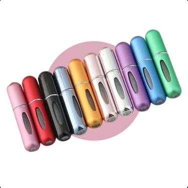 Imagem de 10 Unidades Mini Frasco Spray Portatil Porta Perfume Borrifador Bolsa Viagem Recarregável Mini Refil Borrifador Bolsa Estojo de Maquiagem Kit Viagem 5ml Aluminio Compacto Premium Aço Metal - Essor Lab