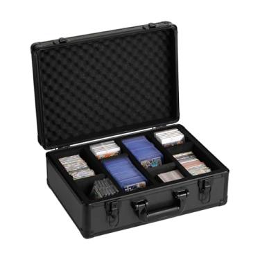 Imagem de Party Club of America Caixa de armazenamento de cartões graduados com alça de transporte para cartões esportivos caixa de armazenamento seguro para cartões com divisórias organizador de cartões