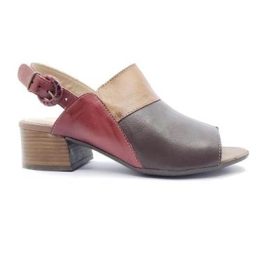 Imagem de Sandália Feminina Miss Western 290, 35, Cafe, Vermelho, Castanha