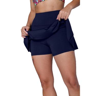 Imagem de Short Saia Babado Cintura Alta Feminina Fitness Academia Suplex-Feminino