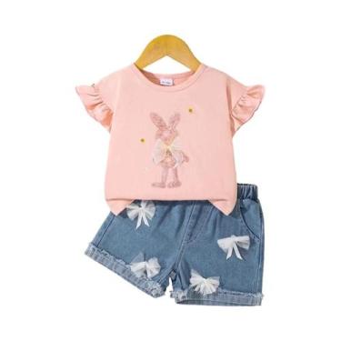 Imagem de Conjunto De Roupas De Verão Para Menina De 0 a 3 Anos, Top De Cartoon 