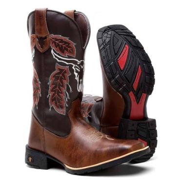 Imagem de Bota Texana Masculina Couro Country Western Cara de Boi - Made in Fran