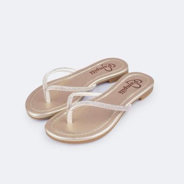 Imagem de Sandália rasteira Pampili Iris strass dourada