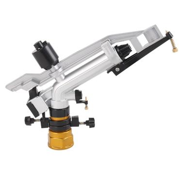 Imagem de Aspersor Canhão Irrigador Profissional, Metal, Rotação 360°, 1.5 Polegadas, Alcance 40-60m, Hidráulico, 5 Bicos Intercambiáveis, Para Agricultura e Lavouras