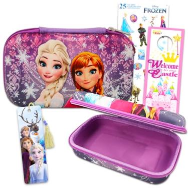 Imagem de Disney Estojo Frozen Da Para Crianças E Bebês - Pacote Com Recipiente, Adesivos, Carimbos Muito Mais, Material Escolar Meninas