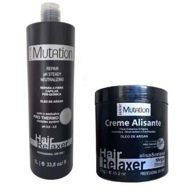 Imagem de Creme Alisante 1kg + Shampoo Neutralizante Hair Mutation 1L