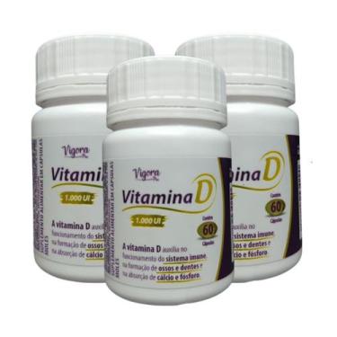 Imagem de Kit 3 Suplemento Vitamina D 1000UI 60 Cáps - Vigora Plus - Prati Donad