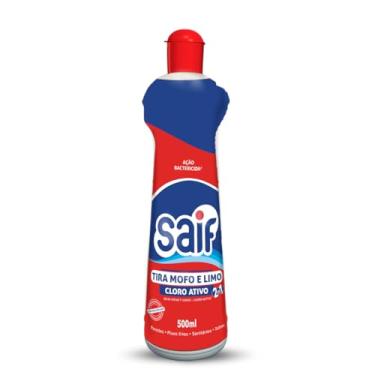 Imagem de Limpador Tira Mofo E Limo Cloro Ativo Squeeze Saif 500Ml, Removedor De Mofo E Limo Com Cloro Ativo Squeeze, Vermelho, Ação Bactericida Prolongada, Facilitando Sua Vida, Maximizando Toda Limpeza