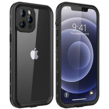 Imagem de ZWWADR Capa à prova d'água para iPhone 12 Pro Max com protetor de tela integrado, IP68 subaquática à prova de choque, à prova de poeira, capa protetora robusta para iPhone 12 Pro Max de 6,7 polegadas
