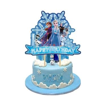 Imagem de Topo De Bolo De Aniversário Infantil Frozen, Decorações Para Festa Fro