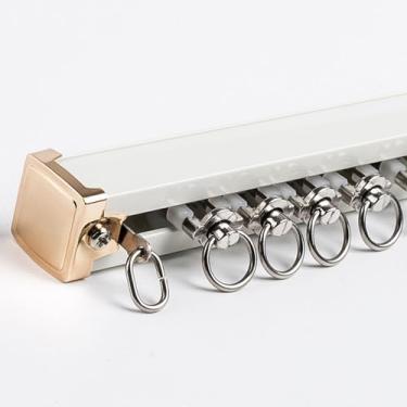 Imagem de Faixa de cortina resistente de 1 m a 6 m, suporte de teto e parede para divisória de quarto, sala de estar e quarto, branca, 600 cm (4 x 150 cm) - Sistema de varão de cortina durável