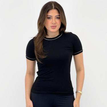 Imagem de Blusa Malwee Básica Canelada Manga Curta Feminina-Feminino