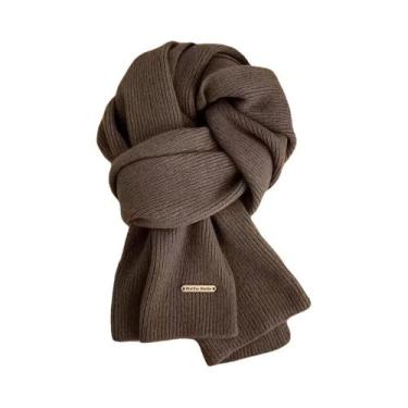 Imagem de Cachecol De Lã Quente E Grosso Para Mulheres, Acessório De Inverno Em 