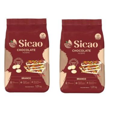 Imagem de CHOCOLATE GOTAS SICAO NOBRE 1,01Kg BARRY CALLEBAUT - BRANCO - KIT C/2p