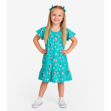 Imagem de Vestido Infantil Com Manga Godê Select Azul, 10, Azul