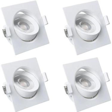 Imagem de Kit 4 Spot LED Quadrado 3W Direcional Bivolt 3000K  Iluminação moderna