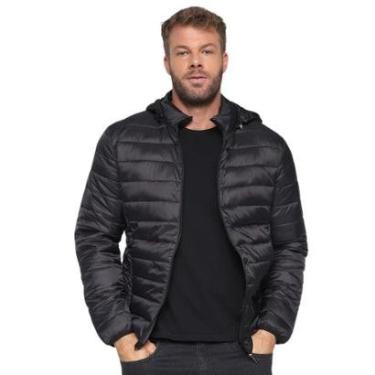 Imagem de Jaqueta Masculina Puffer Industrie Lisa Impermeável com Capuz Removível e Isolamento Térmico-Masculino