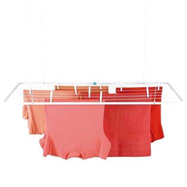 Imagem de Varal De Teto Em Aço Suspenso 120x56 Mor Cor:branco Branco