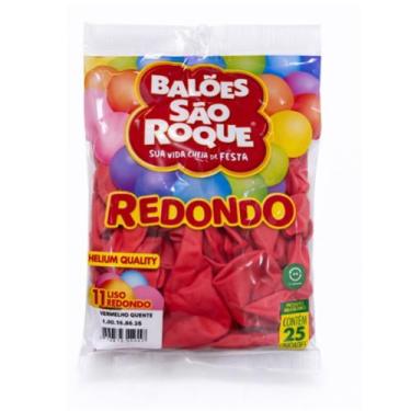Imagem de Balão Liso Tam 11 Redondo 25 Un São Roque -, Vermelho