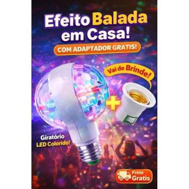 Imagem de Lâmpada LED Giratória Colorida E27 Luz Balada Festa Discoteca Quarto D