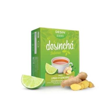 Imagem de Desinchá Sabores - 10 Sachês Limão com Gengibre - Desinchá