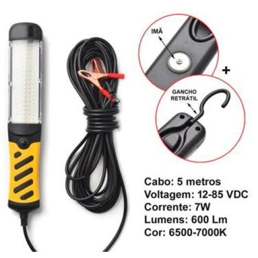 Imagem de Lanterna Pendente De Emergência Led Automotiva 5m Imã Gancho - mbr