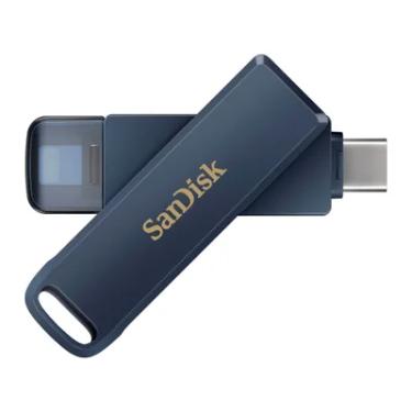 Imagem de Pen Drive Sandisk 128GB Usb C/lightning 90mbs Azul
