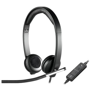 Imagem de Fone headset office logitech h650e stereo usb preto 981-000518