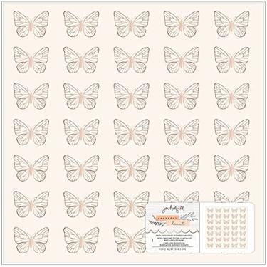 Imagem de American Crafts Papel de coração pacífico 30,48 cm (12"), cartão com folha dourada