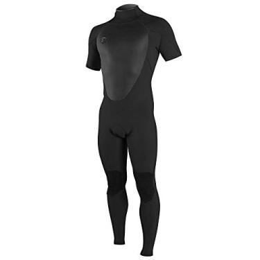 Imagem de Roupa de mergulho O'Neill masculina O'Riginal de 2 mm com zíper nas costas, manga curta, preto/preto, 2GG