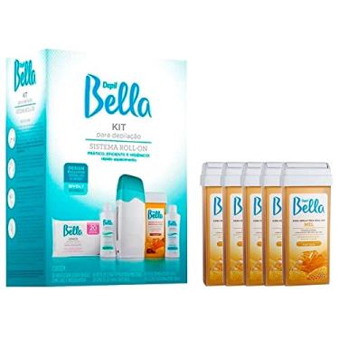 Imagem de Kit Para Depilação Roll-on Depil Bella + 5 Cera Depil Bella Refil Roll-On Mel 100g