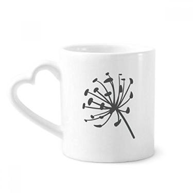 Imagem de Caneca de contorno de flores de dente-de-leão de café cerâmica copo de coração de vidro