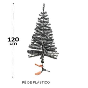 Imagem de Arvore De Natal 1,2M Com Nevada 120 Galhos E Pe De Plastico  - Rio Mas