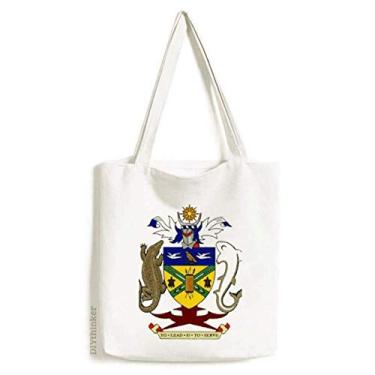 Imagem de mon Islands Bolsa de lona com emblema nacional bolsa de compras casual