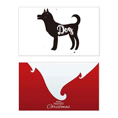 Imagem de Mensagem de Natal com letra de Natal com mensagem de Natal para cachorro preto e branco