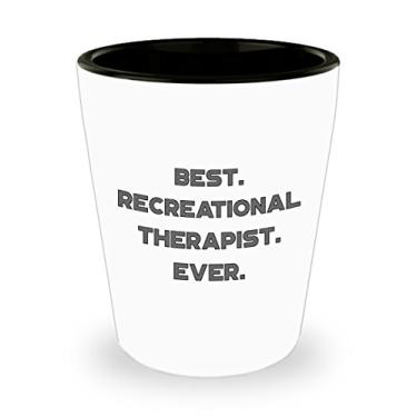 Imagem de Presente de Terapeuta Recreacional – Melhor Terapeuta Recreacional de Ever Shot – Ideia de Presente Novidade, Aniversário, Natal, Aniversário, Mordaça