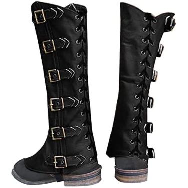 Imagem de Polainas De Couro Retrô, Polainas De Perna De Caça Ajustáveis ​​polainas De Cobra Polainas De Bota De Neve À Prova D'água Para Caminhadas, Escaladas, Caça, Trekking | Steampunk Gótico Cosplay | Pa