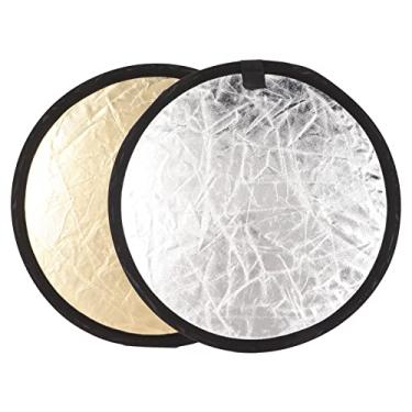 Imagem de Refletor de Luz Redondo 2 em 1 Placa Difusora de Luz Dobrável Multidisco com Bolsa para Carregar Fotografia Iluminação de Estúdio Fotográfico Captura Externa Prateado Dourado