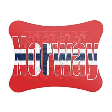 Imagem de Moldura de quebra-cabeça com nome da bandeira da Noruega para decoração de imagem