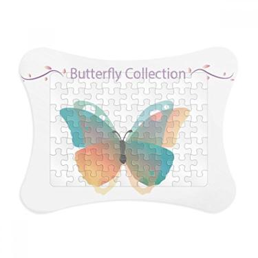 Imagem de Moldura de quebra-cabeça para decoração de imagem de borboleta rosa e azul bebê