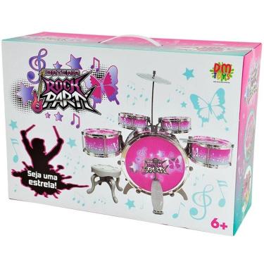 Imagem de Bateria Infantil ROCK PARTY Rosa 51CM DM TOYS DMT6066