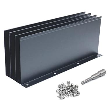 Imagem de Powrocket Pacote com 4 protetores de respingos de alumínio Gutter Valley, evita que a água ultrapasse a calha, para vale, canto ou reto, 25 cm cada peça, cinza