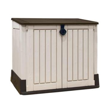 Imagem de Armário Baú Depósito 880l Multiuso Externo Store Midi Modular Bege e Marrom Keter