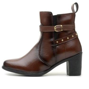 Imagem de Bota Feminino Cano Curto Salto Alto Botinha-Feminino