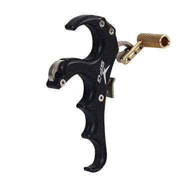 Imagem de FENJANER Auxílio de liberação de arco composto para tiro com arco e flecha, liberação de polegar para arco composto, acessórios de tiro ao ar livre (preto)