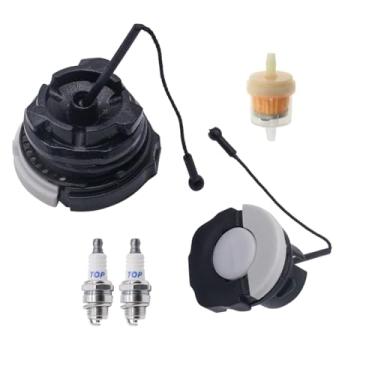 Imagem de Rebuiman 0000-350-0526 Tampa de combustível com tampa de óleo adequada para motosserras Stihl MS171 MS181 MS210 MS230 MS 240 MS250, substitui # 0000-350-0525